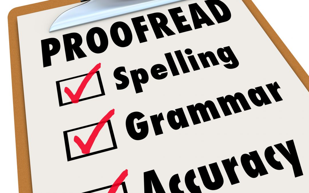 checklist of the proofreading process on a to-do list